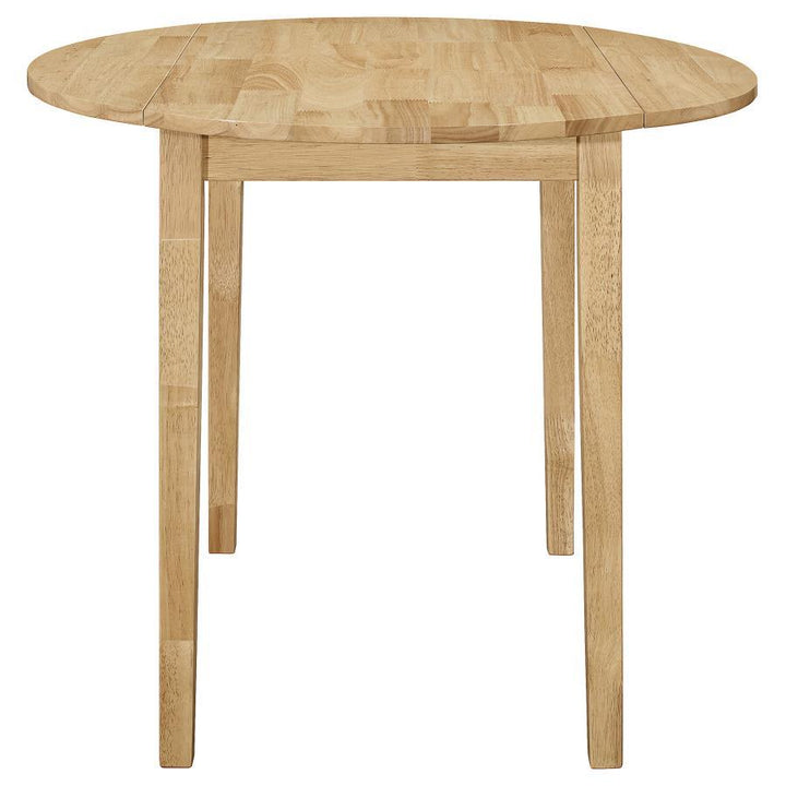 Bucknell - 3 Piece Round Drop Leaf Dining Table Set - Natural 3 - Piece Dining Room Set modern furniture Contempo Furniture