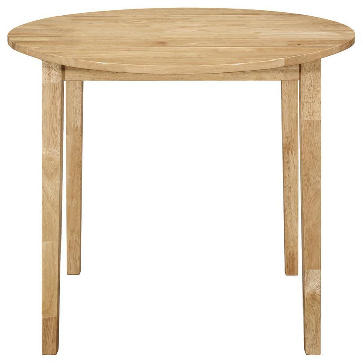 Bucknell - 3 Piece Round Drop Leaf Dining Table Set - Natural 3 - Piece Dining Room Set modern furniture Contempo Furniture