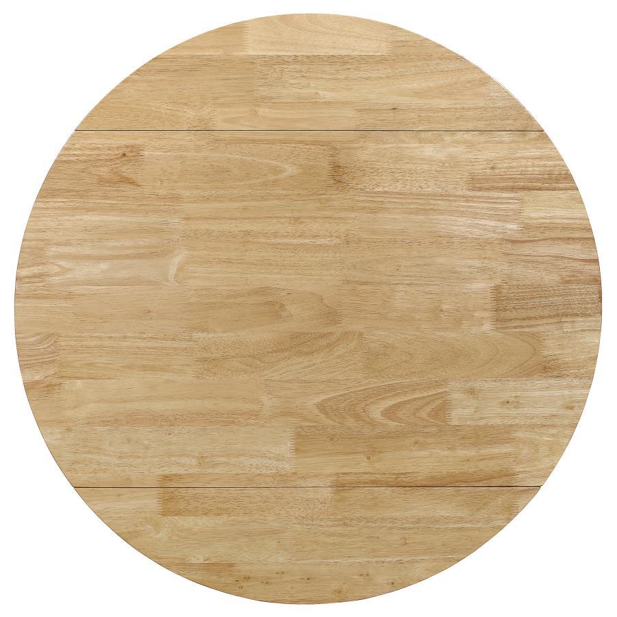 Bucknell - 3 Piece Round Drop Leaf Dining Table Set - Natural 3 - Piece Dining Room Set modern furniture Contempo Furniture