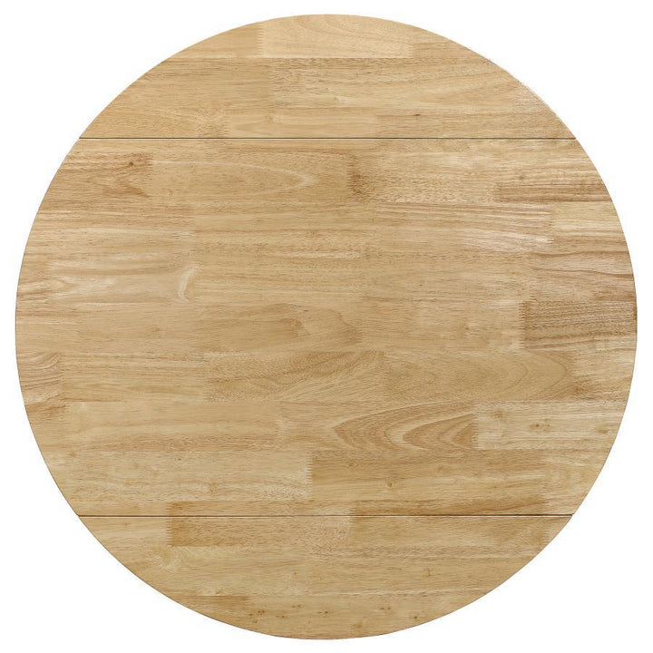 Bucknell - 3 Piece Round Drop Leaf Dining Table Set - Natural 3 - Piece Dining Room Set modern furniture Contempo Furniture