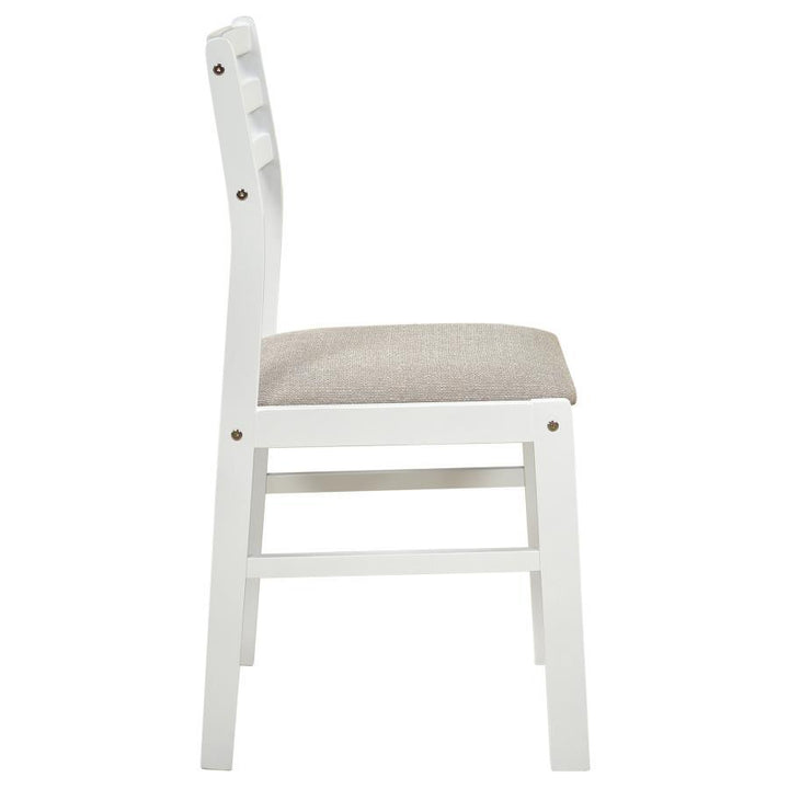 Bucknell - 3 Piece Round Drop Leaf Dining Table Set - White 3 - Piece Dining Room Set modern furniture Contempo Furniture