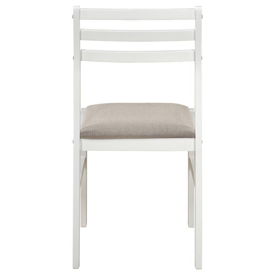 Bucknell - 3 Piece Round Drop Leaf Dining Table Set - White 3 - Piece Dining Room Set modern furniture Contempo Furniture