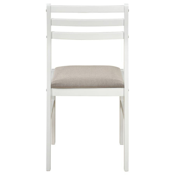 Bucknell - 3 Piece Round Drop Leaf Dining Table Set - White 3 - Piece Dining Room Set modern furniture Contempo Furniture