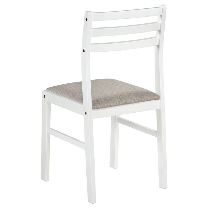 Bucknell - 3 Piece Round Drop Leaf Dining Table Set - White 3 - Piece Dining Room Set modern furniture Contempo Furniture