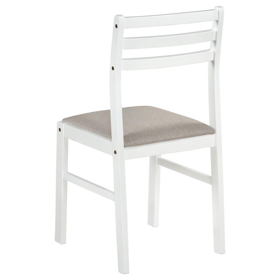 Bucknell - 3 Piece Round Drop Leaf Dining Table Set - White 3 - Piece Dining Room Set modern furniture Contempo Furniture