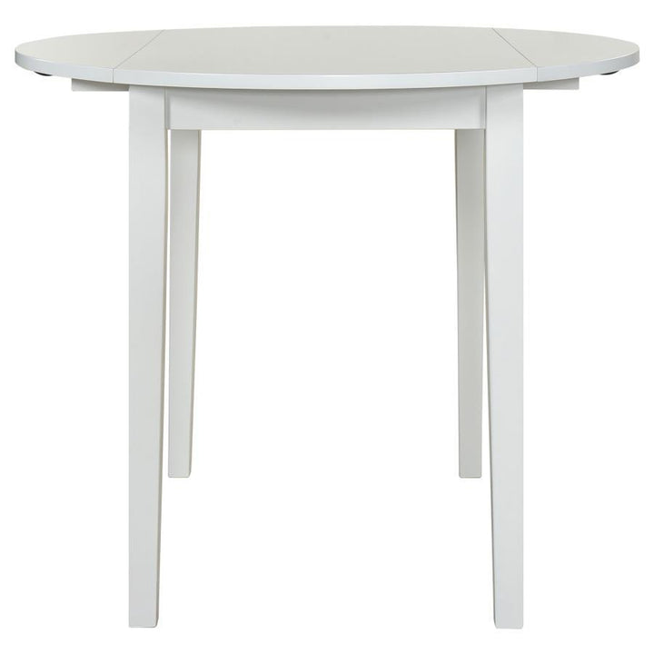 Bucknell - 3 Piece Round Drop Leaf Dining Table Set - White 3 - Piece Dining Room Set modern furniture Contempo Furniture