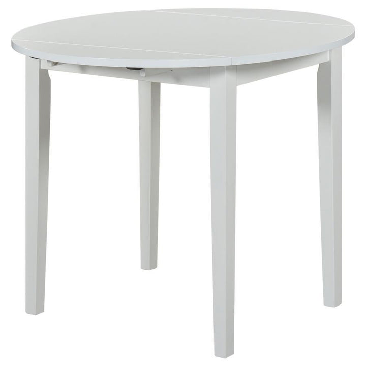 Bucknell - 3 Piece Round Drop Leaf Dining Table Set - White 3 - Piece Dining Room Set modern furniture Contempo Furniture