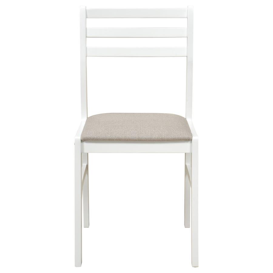 Bucknell - 3 Piece Round Drop Leaf Dining Table Set - White 3 - Piece Dining Room Set modern furniture Contempo Furniture