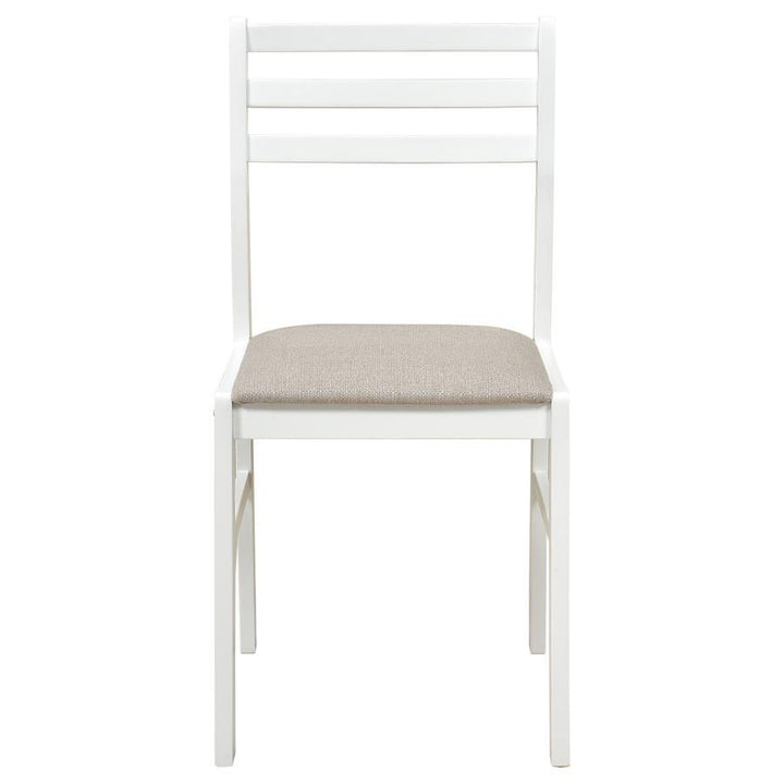 Bucknell - 3 Piece Round Drop Leaf Dining Table Set - White 3 - Piece Dining Room Set modern furniture Contempo Furniture