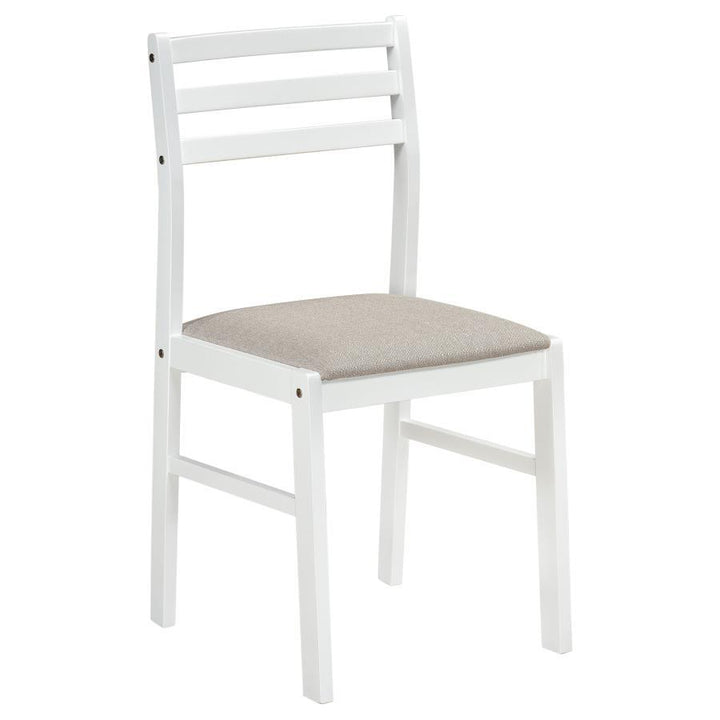 Bucknell - 3 Piece Round Drop Leaf Dining Table Set - White 3 - Piece Dining Room Set modern furniture Contempo Furniture