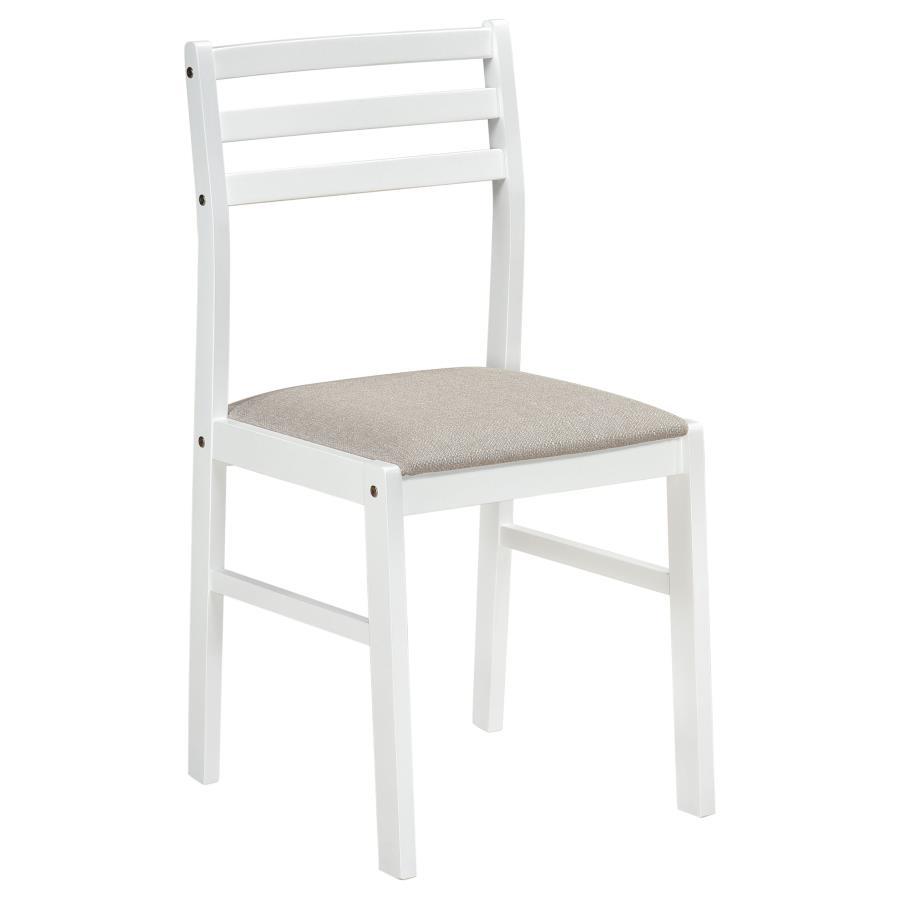 Bucknell - 3 Piece Round Drop Leaf Dining Table Set - White 3 - Piece Dining Room Set modern furniture Contempo Furniture