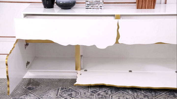 Aspen Modern White &amp; Gold Buffet