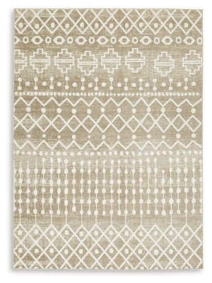 Bunchly 4'11" x 7'2" Washable Rug - Light Brown Washable Rug modern furniture Contempo Furniture