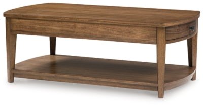 Burkbyer Coffee Table - Light Brown Cocktail Table modern furniture Contempo Furniture