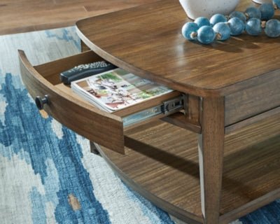 Burkbyer Coffee Table - Light Brown Cocktail Table modern furniture Contempo Furniture