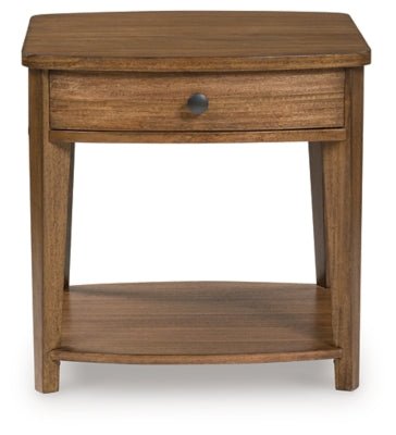 Burkbyer End Table - Light Brown End Table modern furniture Contempo Furniture