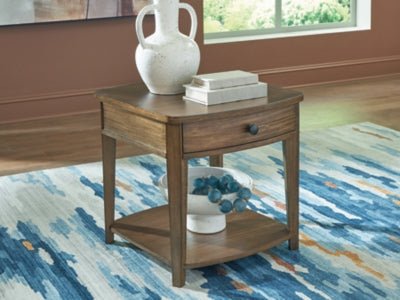 Burkbyer End Table - Light Brown End Table modern furniture Contempo Furniture