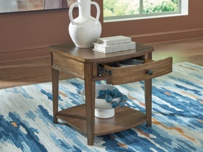 Burkbyer End Table - Light Brown End Table modern furniture Contempo Furniture