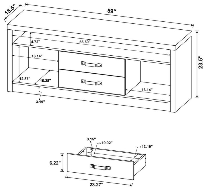 Burke - 2 - Drawer Engineered Wood TV Stand - Gray Driftwood TV Stand modern furniture Contempo Furniture