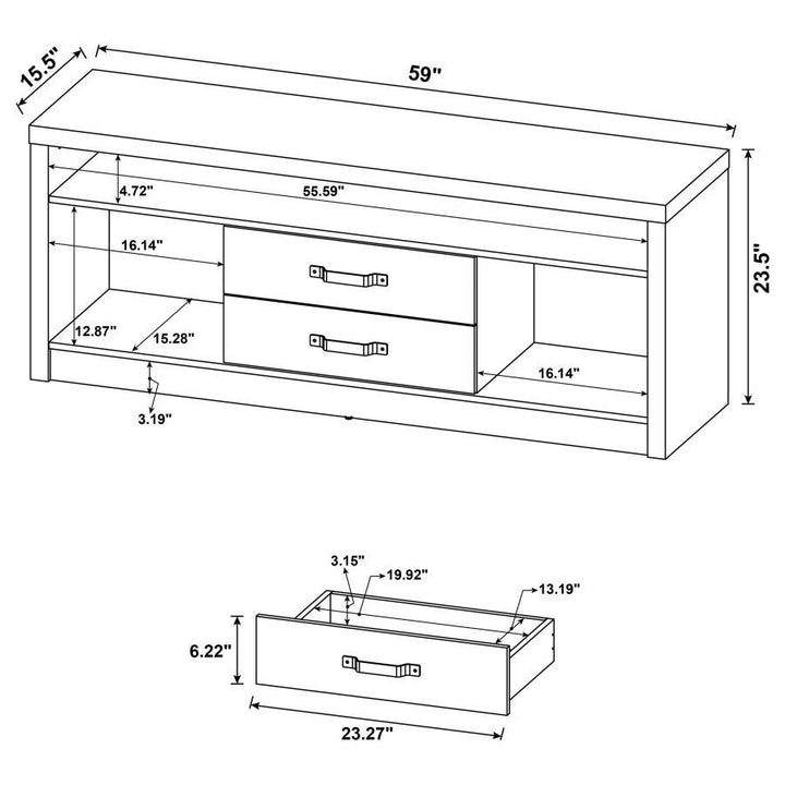 Burke - 3 Piece TV Entertainment Center - Gray Driftwood Entertainment Centers modern furniture Contempo Furniture