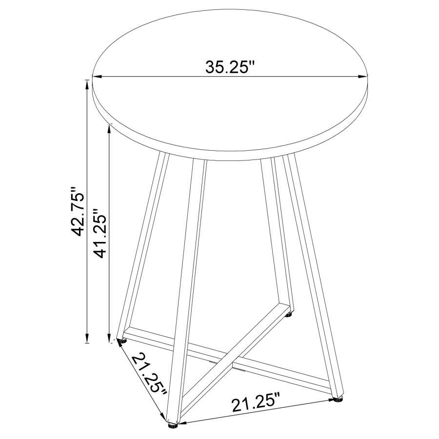 Burkhart - Round Pub Height Bistro Bar Table - Brown Oak Bar Table modern furniture Contempo Furniture