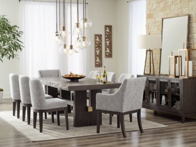 Burkhaus Dining Arm Chair - Dark Brown Chair Set modern furniture Contempo Furniture