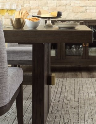 Burkhaus Dining Extension Table - Dark Brown Dining Table with Extensions modern furniture Contempo Furniture