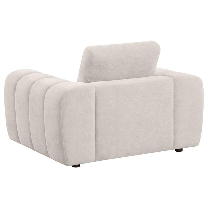 Burnett - 3 Piece Chenille Upholstered Sofa Set - Ivory 3 - Piece Living Room Set modern furniture Contempo Furniture