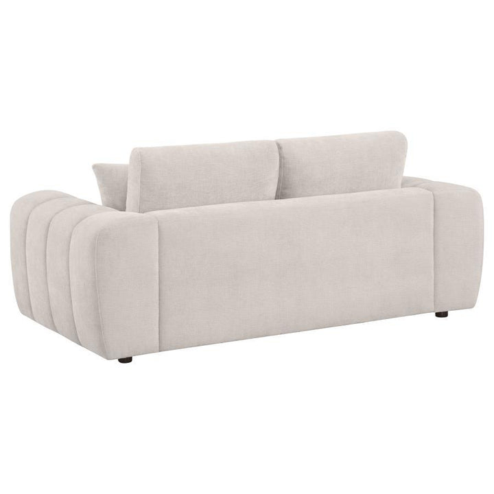 Burnett - 3 Piece Chenille Upholstered Sofa Set - Ivory 3 - Piece Living Room Set modern furniture Contempo Furniture
