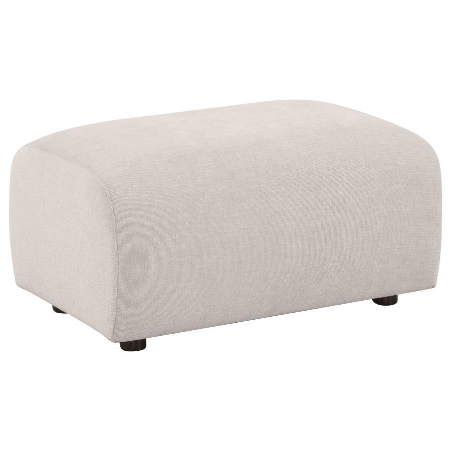 Burnett - 4 Piece Chenille Upholstered Sofa Set - Ivory 4 - Piece Living Room Set modern furniture Contempo Furniture