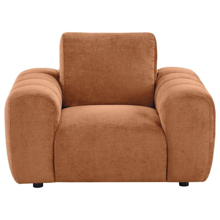 Burnett - Chenille Upholstered Accent Chair - Burnt Orange Arm Chair modern furniture Contempo Furniture
