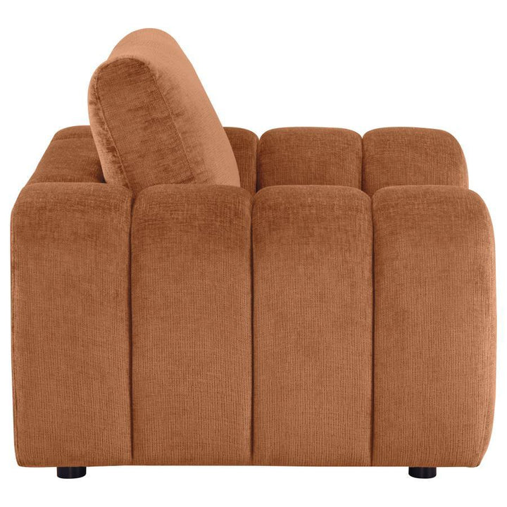 Burnett - Chenille Upholstered Accent Chair - Burnt Orange Arm Chair modern furniture Contempo Furniture