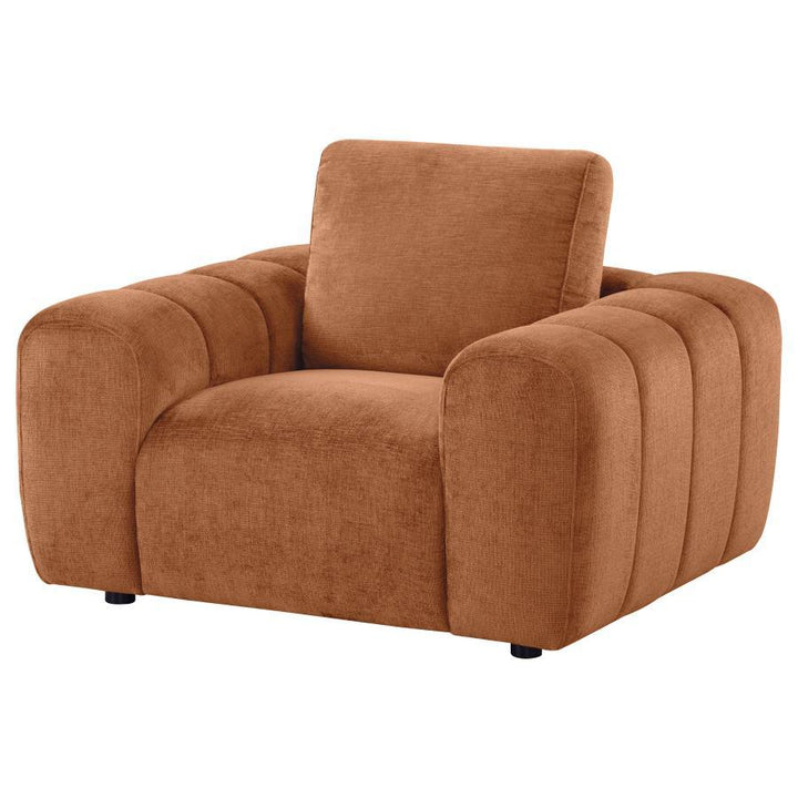 Burnett - Chenille Upholstered Accent Chair - Burnt Orange Arm Chair modern furniture Contempo Furniture