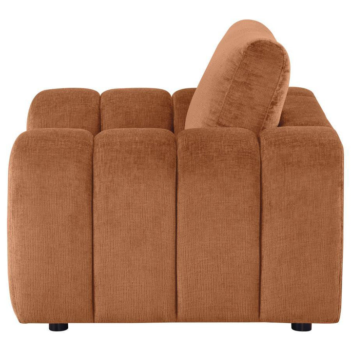 Burnett - Chenille Upholstered Accent Chair - Burnt Orange Arm Chair modern furniture Contempo Furniture