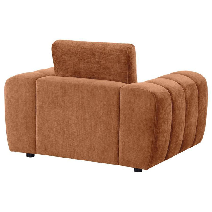 Burnett - Chenille Upholstered Accent Chair - Burnt Orange Arm Chair modern furniture Contempo Furniture