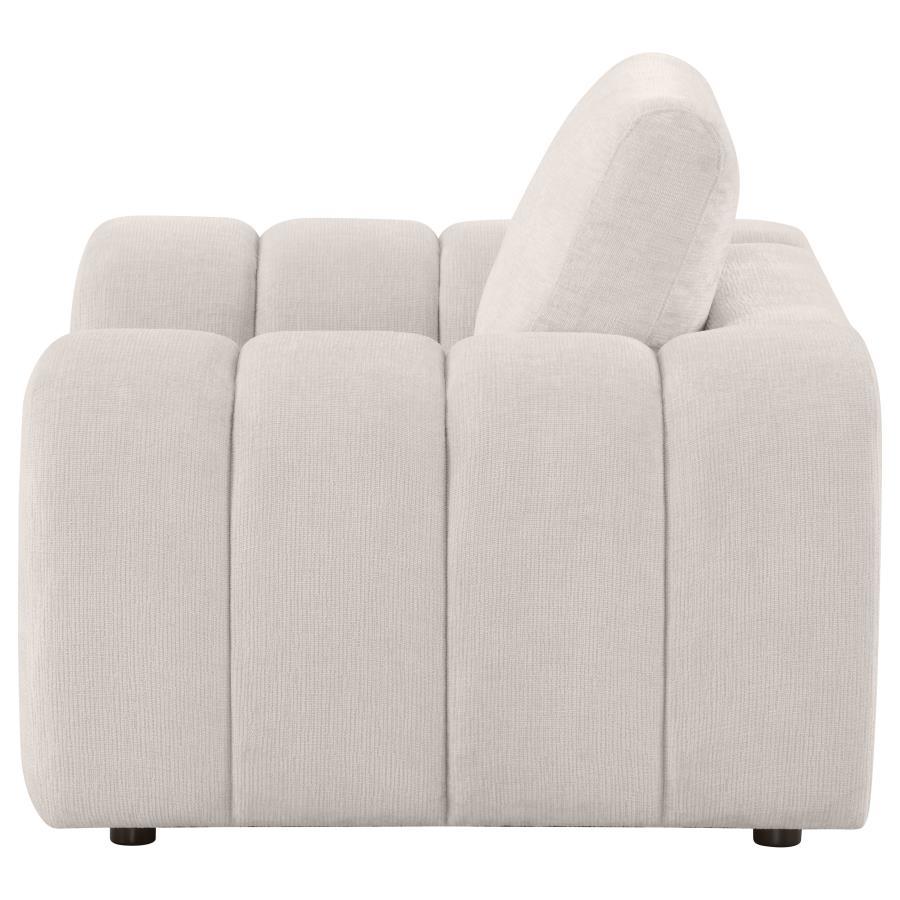 Burnett - Chenille Upholstered Accent Chair - Ivory Arm Chair modern furniture Contempo Furniture
