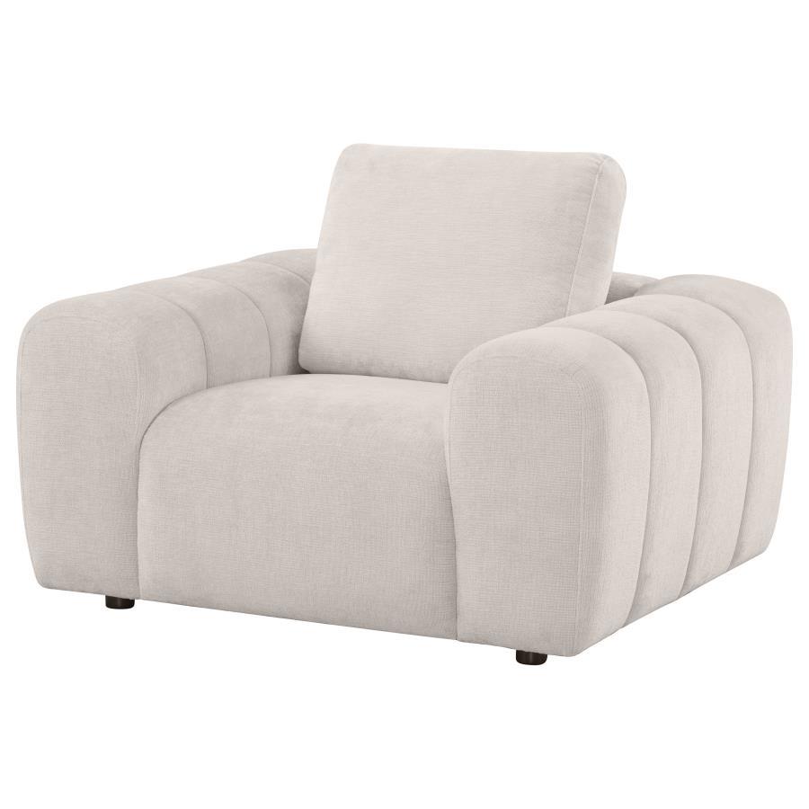 Burnett - Chenille Upholstered Accent Chair - Ivory Arm Chair modern furniture Contempo Furniture