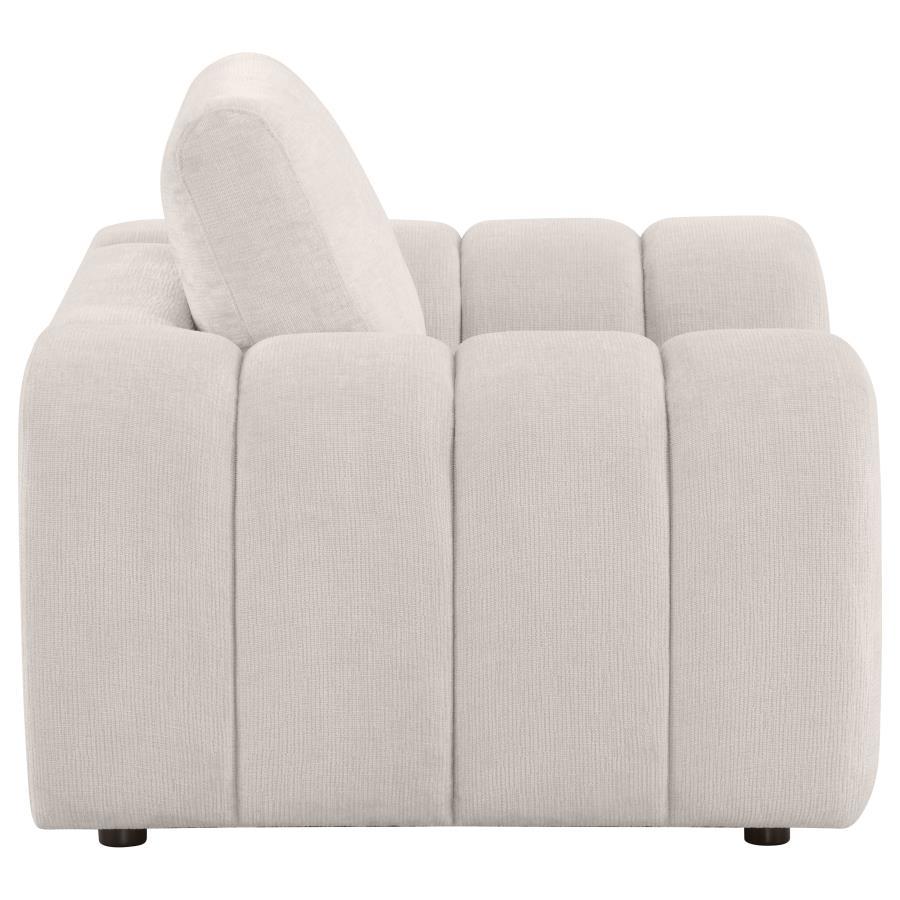 Burnett - Chenille Upholstered Accent Chair - Ivory Arm Chair modern furniture Contempo Furniture