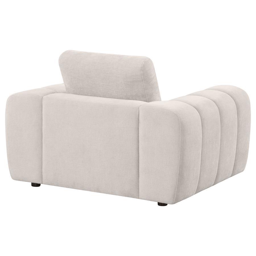 Burnett - Chenille Upholstered Accent Chair - Ivory Arm Chair modern furniture Contempo Furniture
