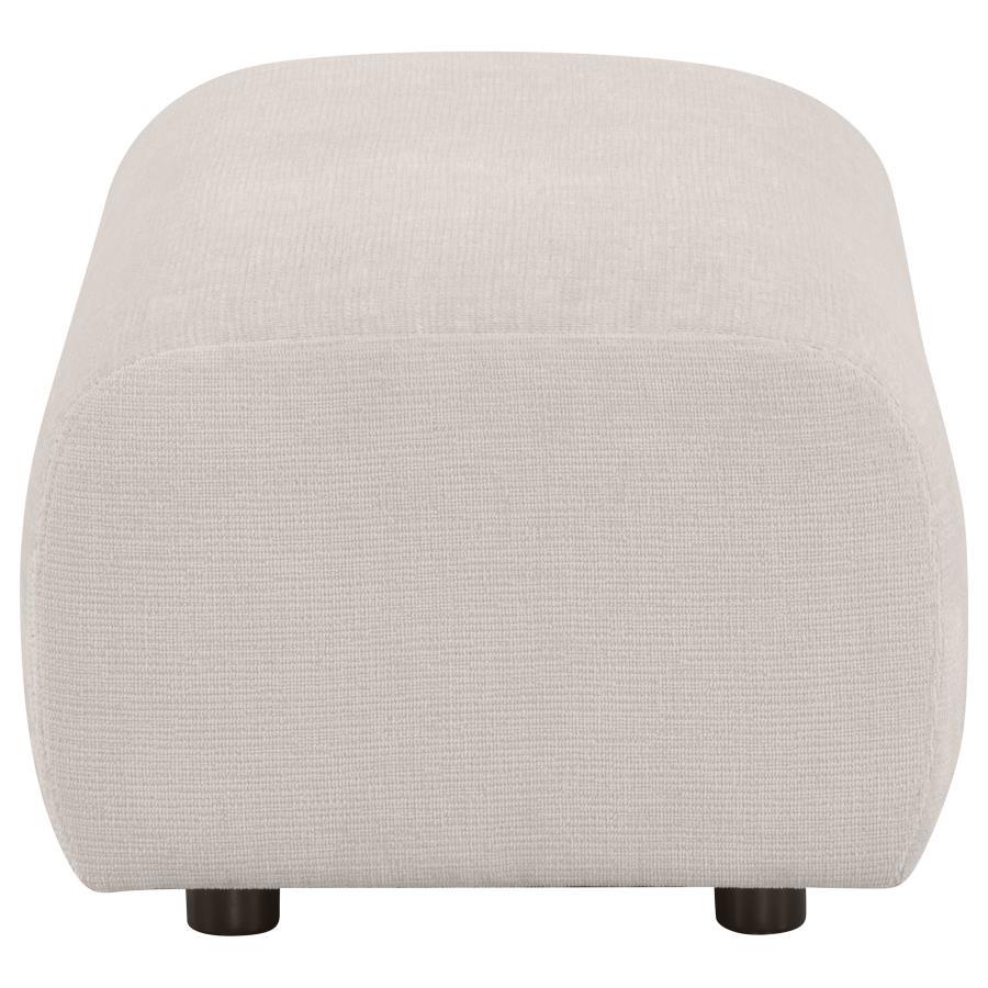 Burnett - Chenille Upholstered Ottoman - Ivory Upholstered Ottoman modern furniture Contempo Furniture