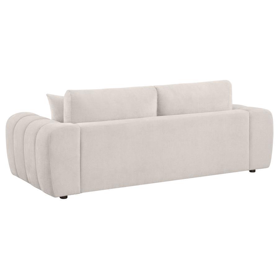 Burnett - Chenille Upholstered Wide Arm Sofa - Ivory Stationary Sofa modern furniture Contempo Furniture