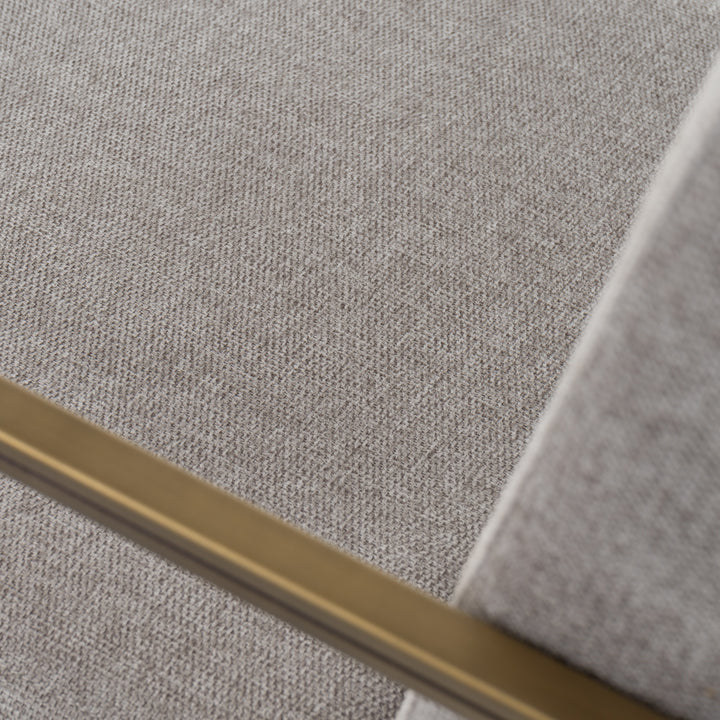 Burnham - Modern Light Grey &amp; Brass Arm Dining Chair