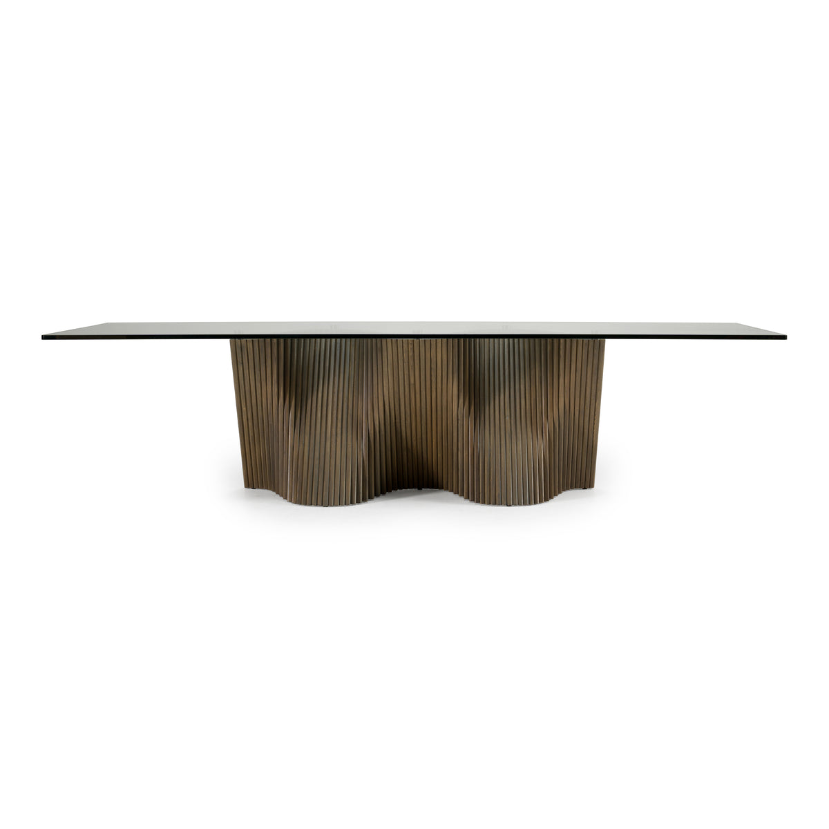 Byer - Modern Glass + Grey Ash Dining Table