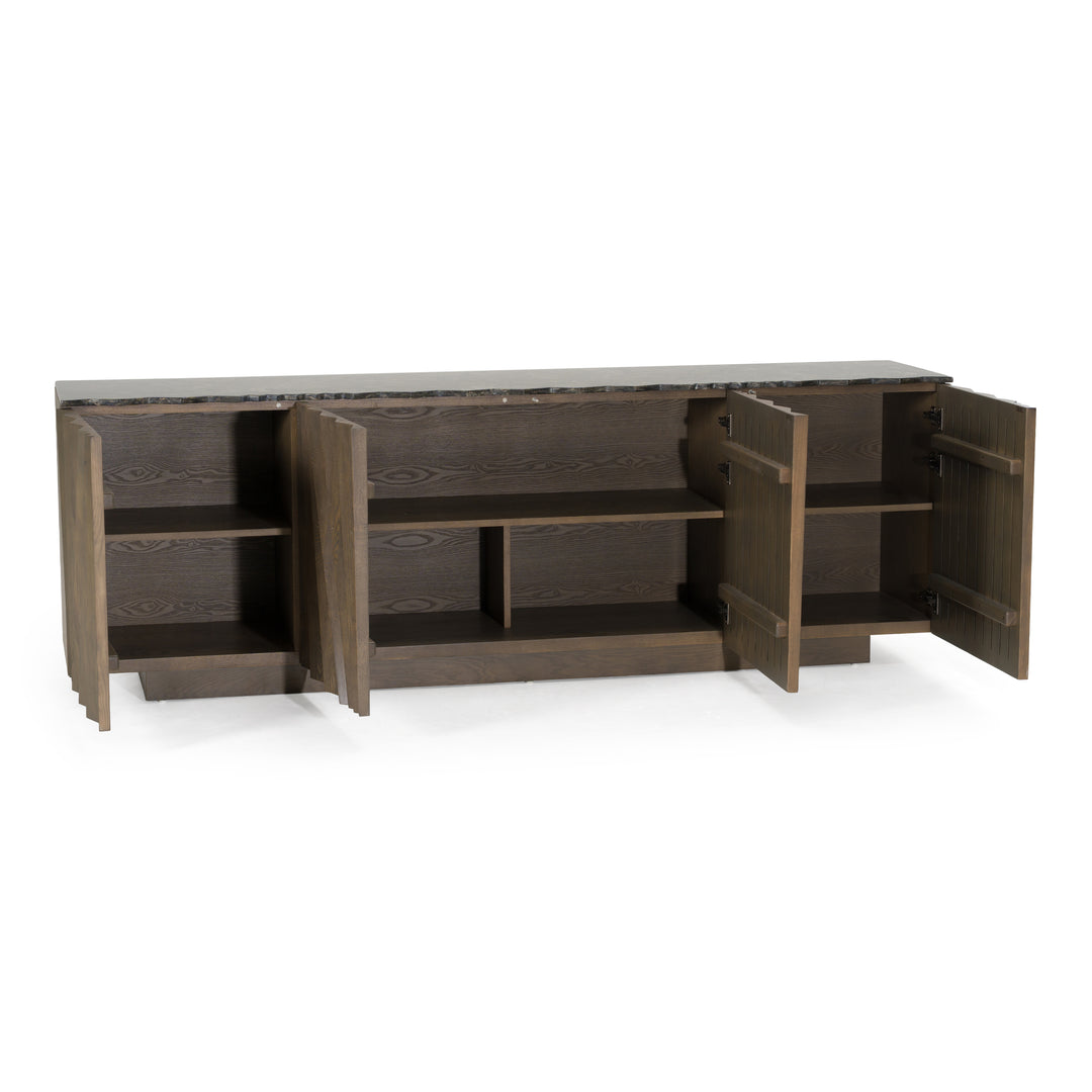 Byer - Modern Grey Ash + Marble Buffet