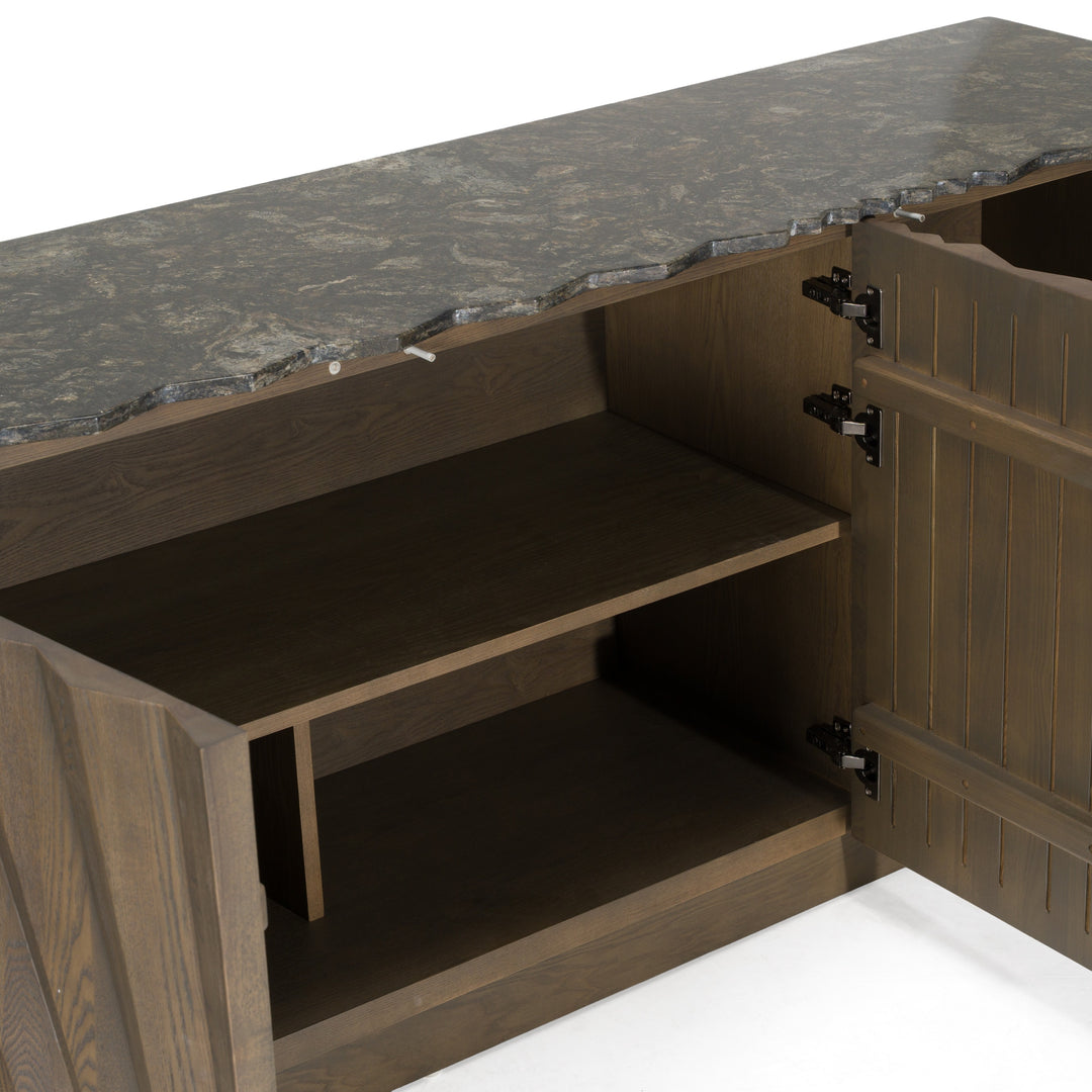 Byer - Modern Grey Ash + Marble Buffet