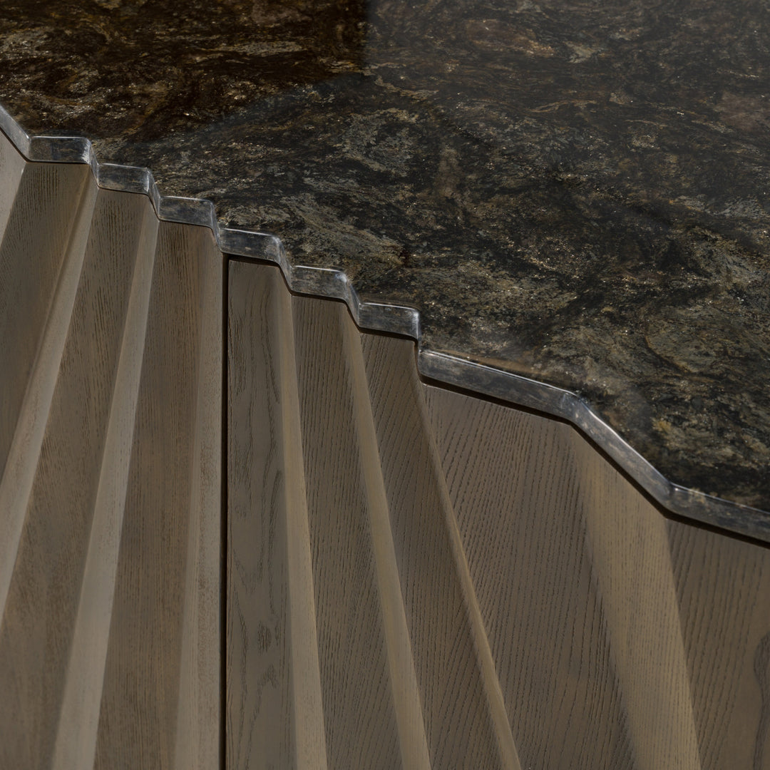 Byer - Modern Grey Ash  Marble Buffet