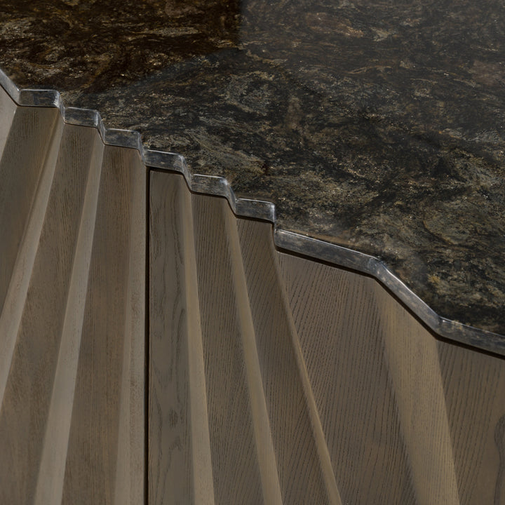 Byer - Modern Grey Ash  Marble Buffet