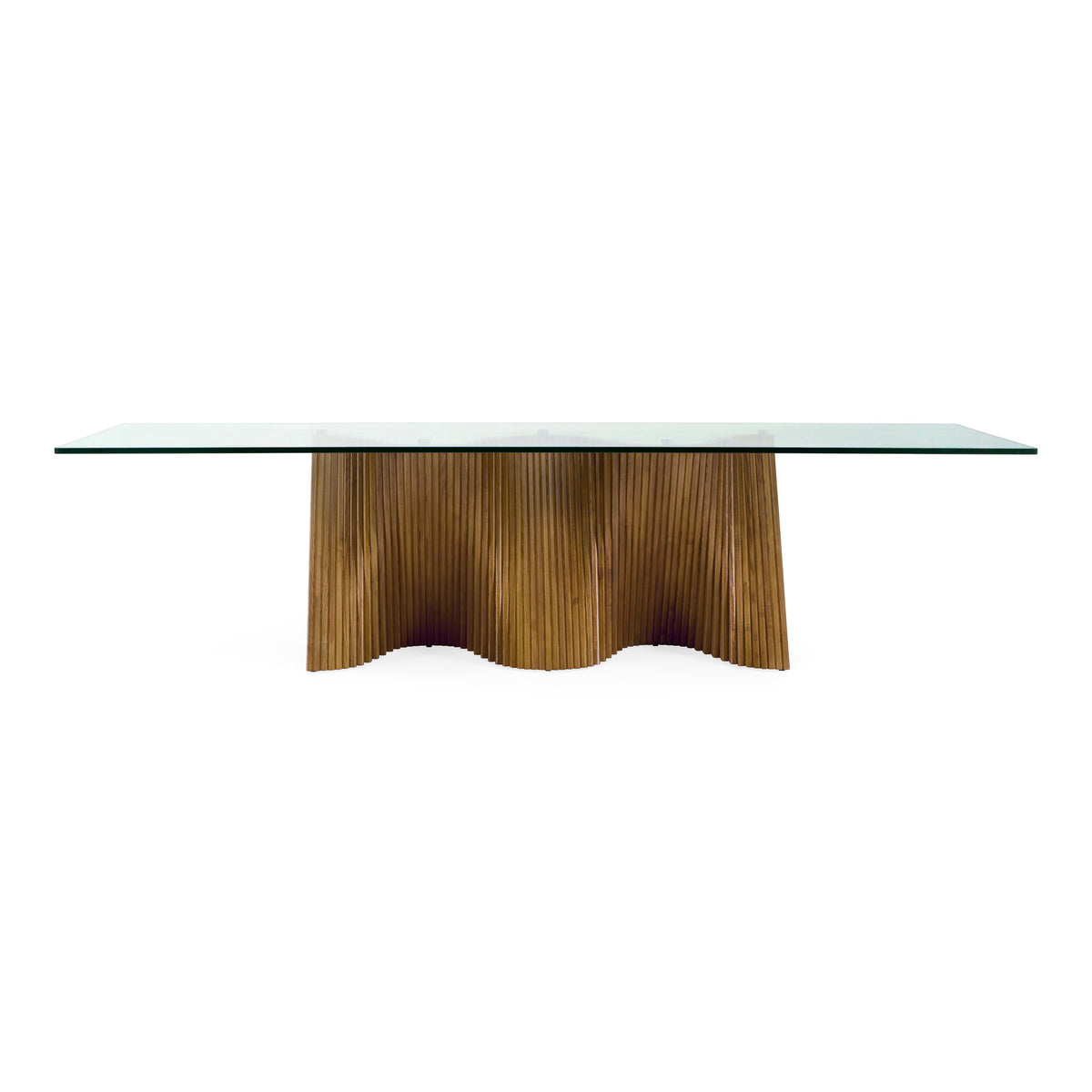 Byer - Modern Glass + Walnut Dining Table