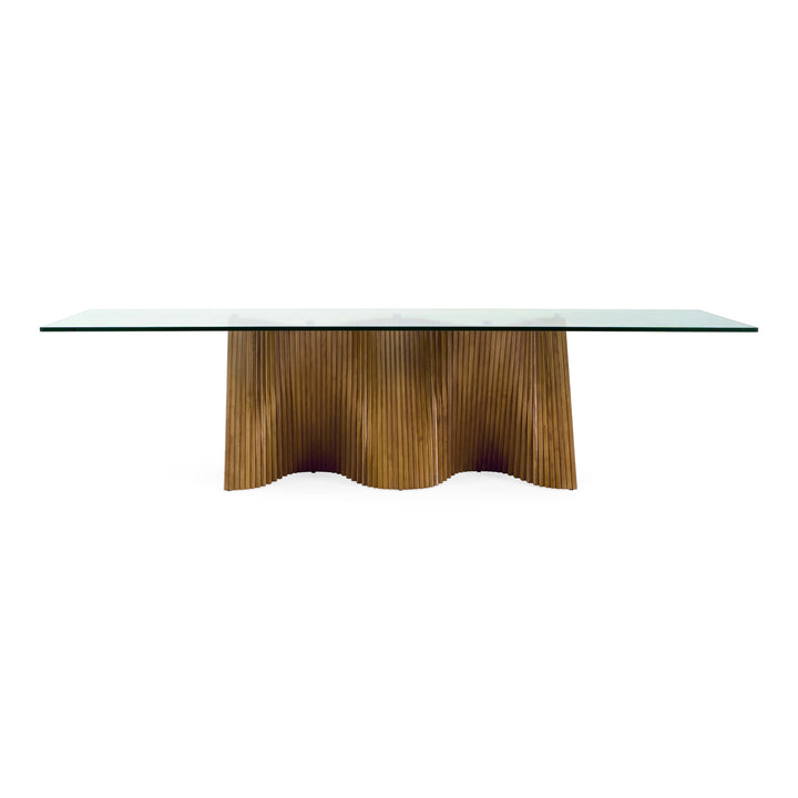 Byer - Modern Glass + Walnut Dining Table