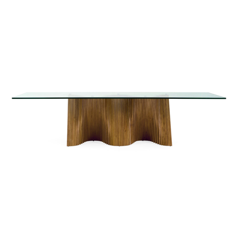 Byer - Modern Glass + Walnut Dining Table